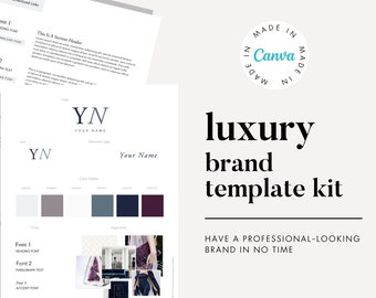 Luxury Canva Brand Kit Template | Branding Kit | Canva Brand Kit Template | Premade Branding Kit | Luxury Brand Board Kit