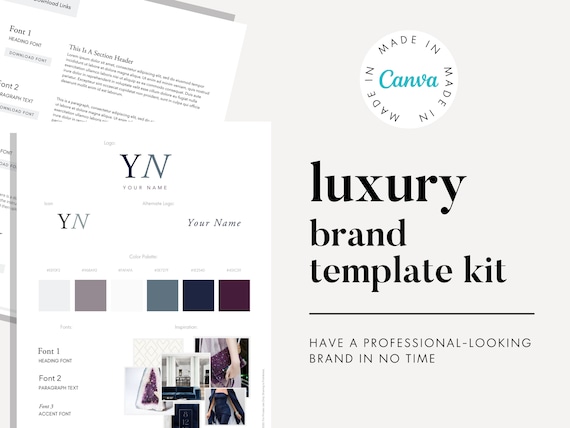 Luxury Canva Brand Kit Template Branding Kit Canva Brand | Etsy