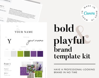 Bold and Playful Canva Brand Kit Template | Branding Kit | Premade Branding Kit | Branding Template | Canva Template
