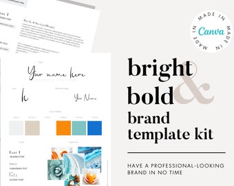 Bright and Bold Canva Brand Kit Template | Branding Kit | Premade Branding Kit | Branding Template | Canva Template