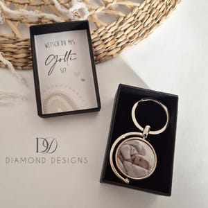 Godmother request keychain with photo, godmother, name or ultrasound picture, rotatable, godmother request godmother do you want to be my godmother question