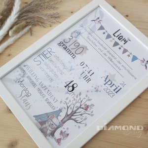 Birth picture personalized name meaning star sign date of birth weight ascendant asterism personal gift birth baptism