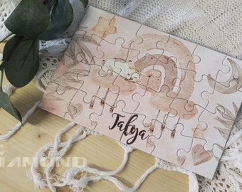 Puzzle personalisiert Mädchen Hase persönlich Geschenk mit Name Kind