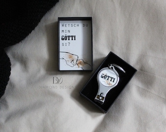 Godparent request keychain bottle opener nail clippers Godparent request godfather Will you be my godfather question practical gift file