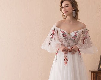 Off The Shoulder Prom Dresses With The Patterns Appliques