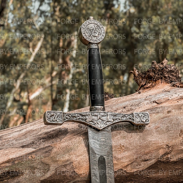 Real Medieval Viking Damascus steel Handmade sword with Scabbard, Vikings sword, Anniversary Gift, King Arthur Sword, Christmas gift for him