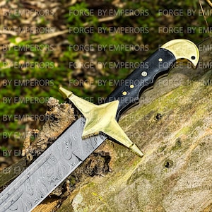 Real Medieval Viking Damascus steel Handmade sword with Scabbard, Shamshir sword, Monogram sword, Ottoman Sword, Christmas gift for him