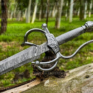 Custom Handmade Silver Tail sword with Scabbard, Vikings sword, Monogram sword, Best Gift For Him, Christmas gift for him, Anniversary Gift