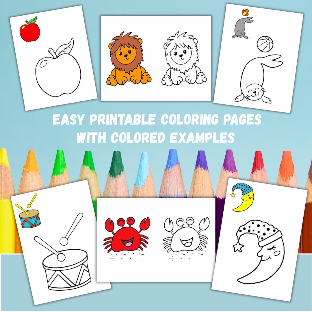 Kids Coloring Pages Printable, 50 Easy Simple Designs for Toddlers ...