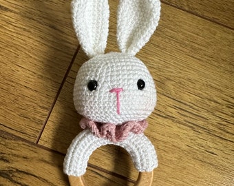 Easter Bunny Rattle, Sensory Toy for Babies, boy bunny, girl bunny, Baby Shower Gift, Easter Baby Gift