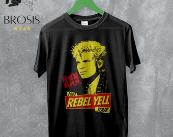 T-shirt vintage Billy Idol 1984 Concert Tour Billy Idol Shirt T-shirt graphique inspiré du punk rock des années 80 Rebel Yell, cadeau pour les fans de Billy Idol