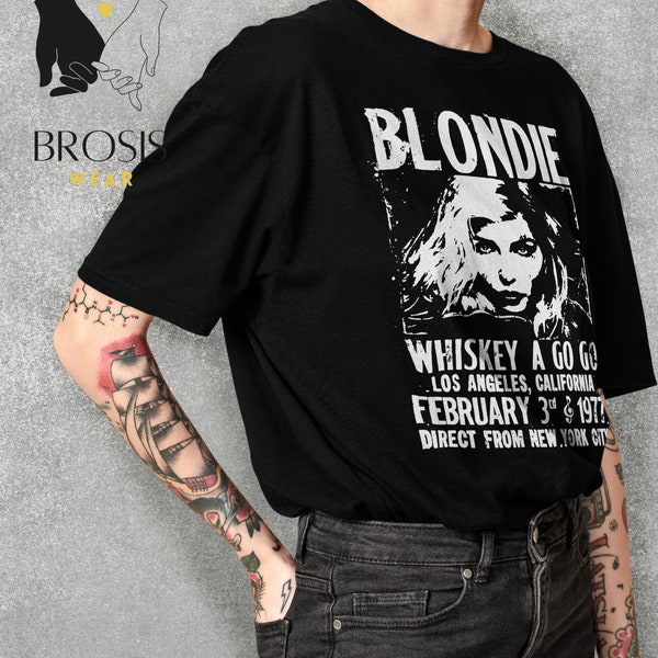 Blondie Vintage Whiskey A Go Go T-shirt, Blondie Retro 70's Poster Inspired 90's Graphic Tee, Blondie Shirt, Music Fan Merch