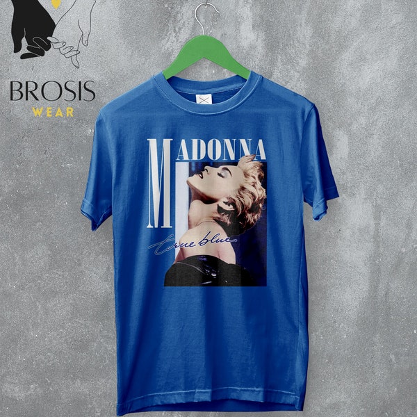 T-shirt vintage Madonna, véritable chemise bleue, t-shirt graphique inspiré d'un album classique, produits dérivés de la tournée