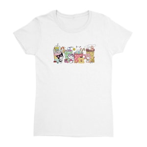 Hello Kawaii Kitty and friends coffee Heavyweight Womens Crewneck T-shirt