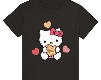 Valentine’s Day Hearts Kitty Concha Heavyweight Unisex Crewneck T-shirt