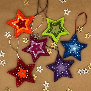 Star felt Christmas tree decoration