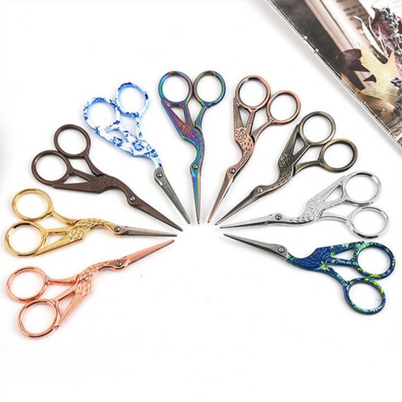 Small Scissors Handcraft Scissors, Sewing Scissors Crane / Stork 9.4 Cm 