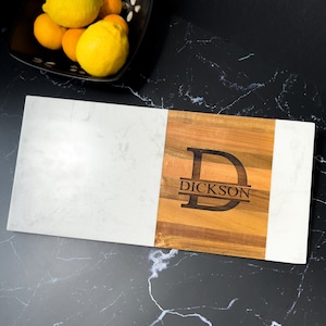Acacia Marble Bar Mat | Cheese Board | Charcuterie Board | Engraved Cutting Board | Barware | Drink Board | Gift for Him