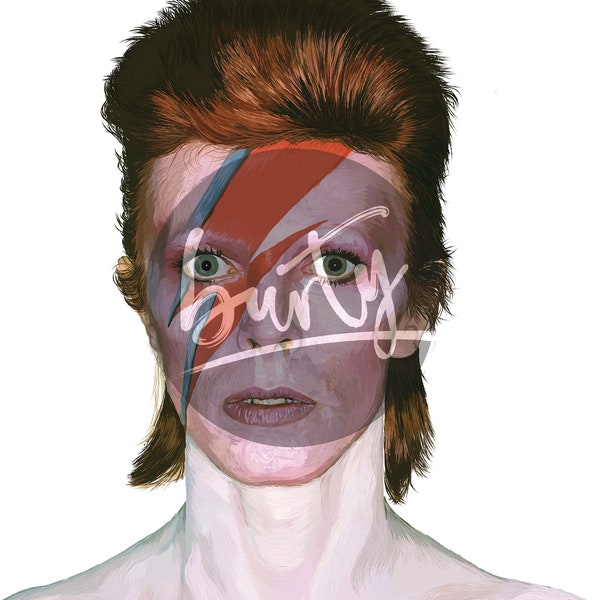 David Bowie - Ziggy Stardust - Aladdin Sane - British Rock Band - Pop Culture - Wall Art - Art Poster - Print - Portrait - Home - Office