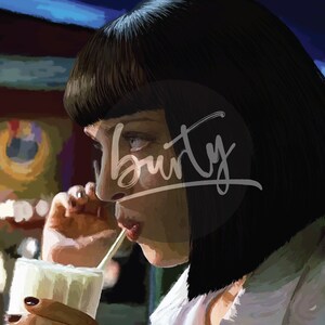 Pulp Fiction - Mia Wallace - Quentin Tarantino - Uma Thurman - Pop Culture - Wandkunst - Filmposter - Kultfilm