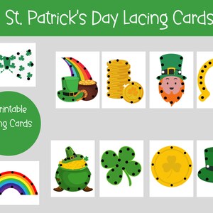 St Patrick&#39;s Lacing Cards, Fine Motor Skills, Preschool Sewing Cards, Toddler Busy Book, Toddler Activities, Prek St Patricks, Montessori