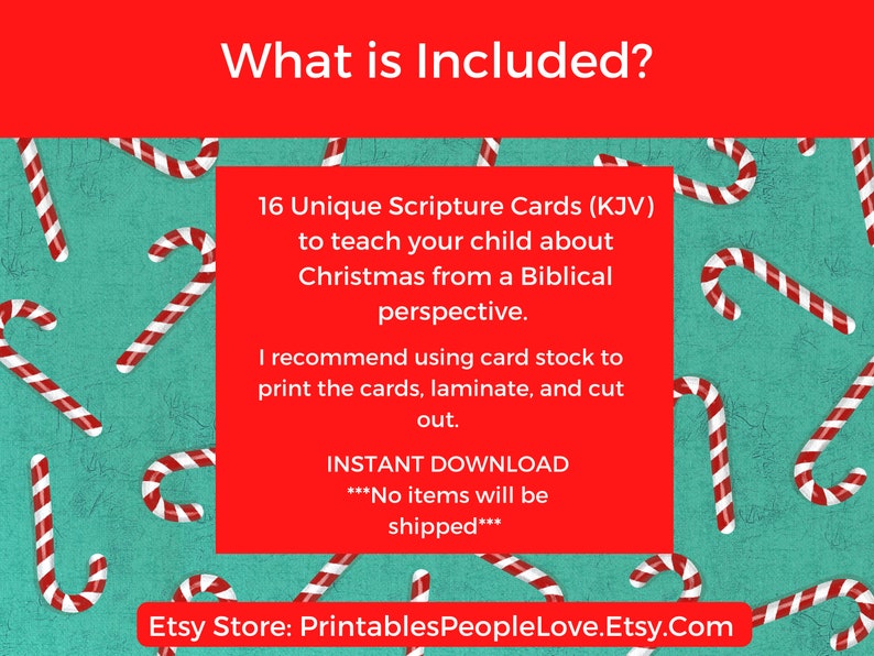 Printable Christmas Scripture Cards for Kids-bible Verses-jesus Birth ...