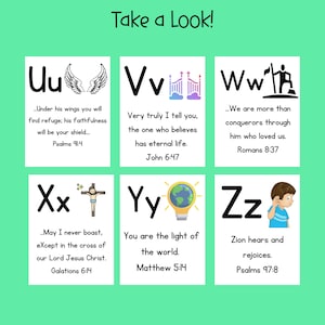 Alphabet Bible Verse Cards Version 2, Printable ABC Bible Flashcards ...