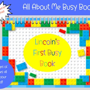 All About Me Personalized Toddler Busy Book Printable Preschool Activities Homeschool Montessori Materials Kids Learning Binder Quiet Book