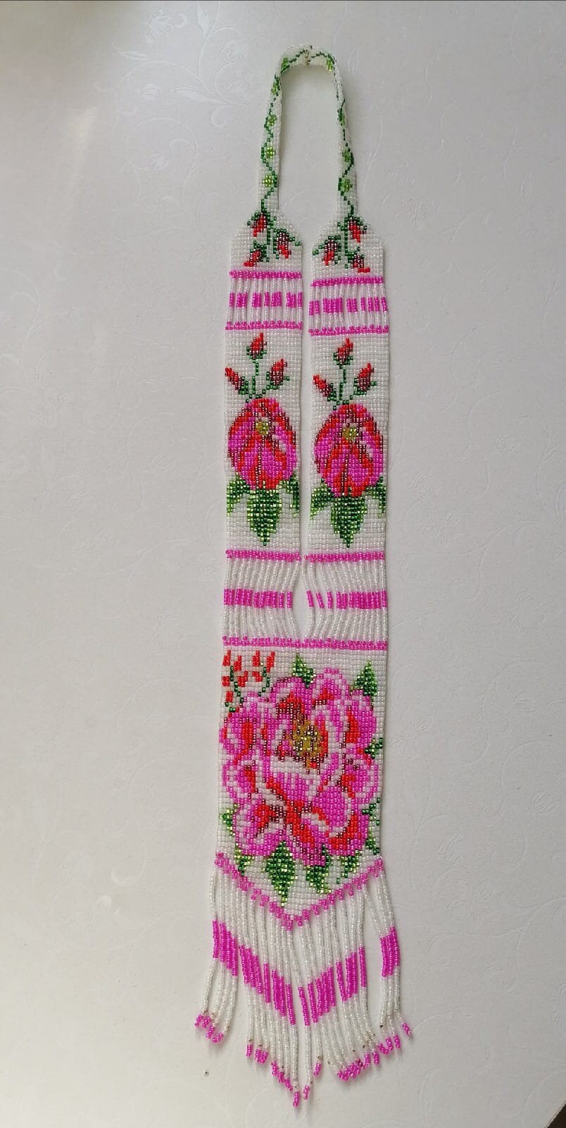 Ukrainian gerdan,Traditional Necklace, Beaded handmade ,beaded Necklace, Ukrainian jewelry, long Necklace flok Ukrainian Nacklace