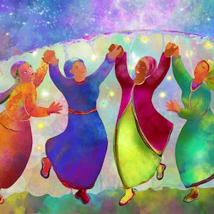 Shabbat-Frauen-Druck, hochwertiges jüdisches Sabbat-Kunstgeschenk, „Judaica“-Kunst