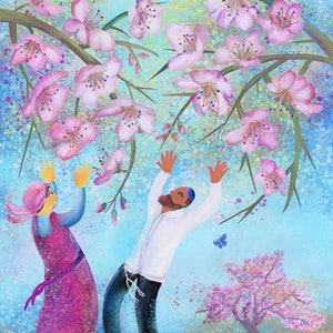 Jewish tree Blessing art Judaica Springtime print Birkat hailanot art Jewish decor wall art Judaic art print Judaica art gift