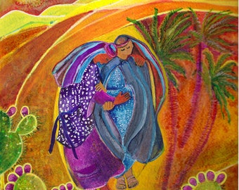Ruth and Naomi Art Print: Jewish Giclee, Mother-in-Law Verse