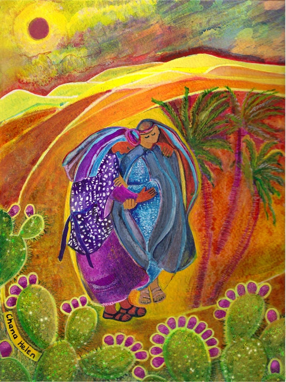 Ruth 1:16 print/Ruth and Naomi print/Jewish Ruth giclee/Judaic art print/Jewish art print