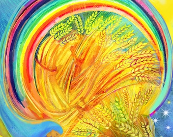 Ruth gleaning, 2023/Jewish Ruth art/Shavuot painting