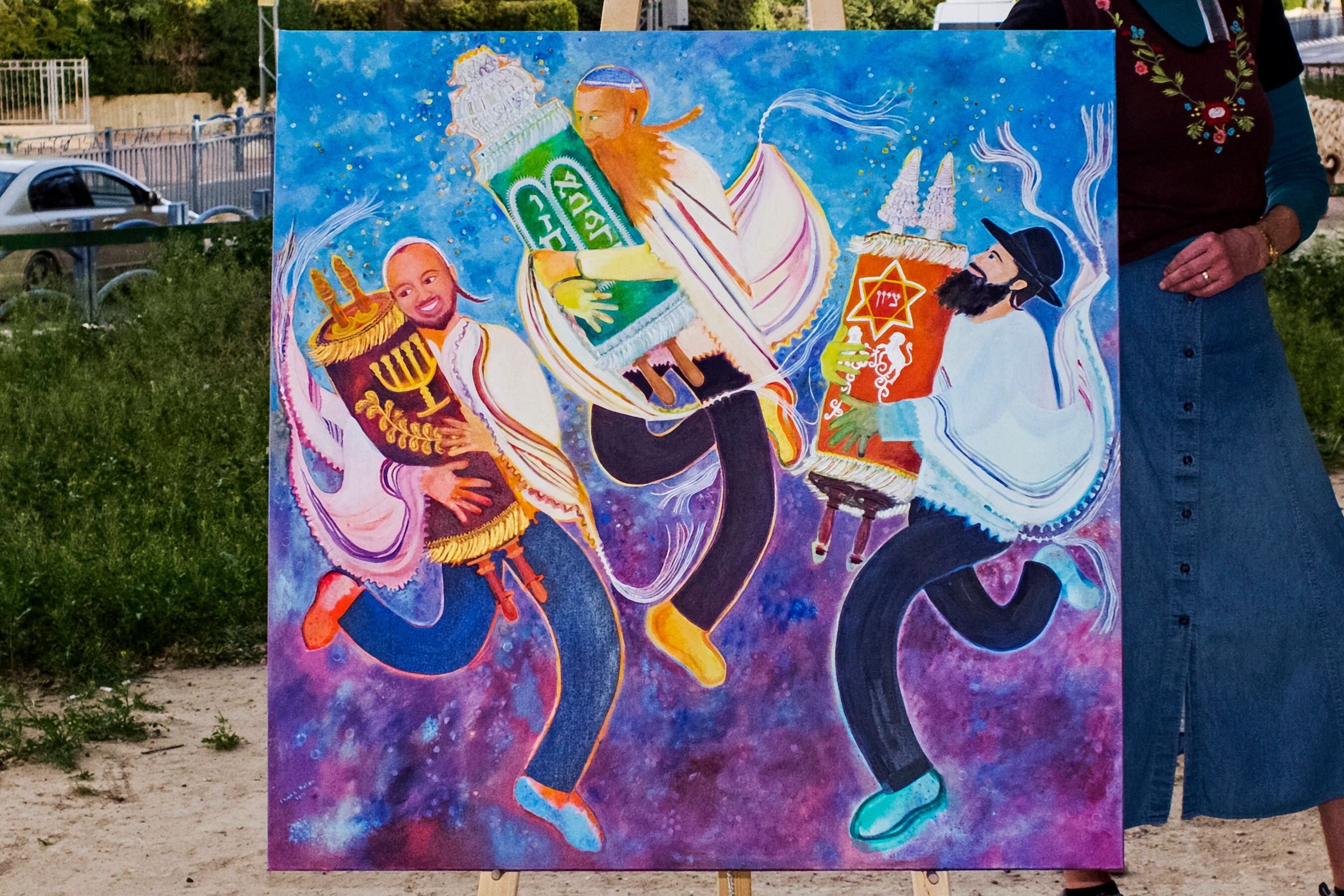 Torah Dancing Art/hasidic Joy Painting/judaic Art Print/judaica Hasidic