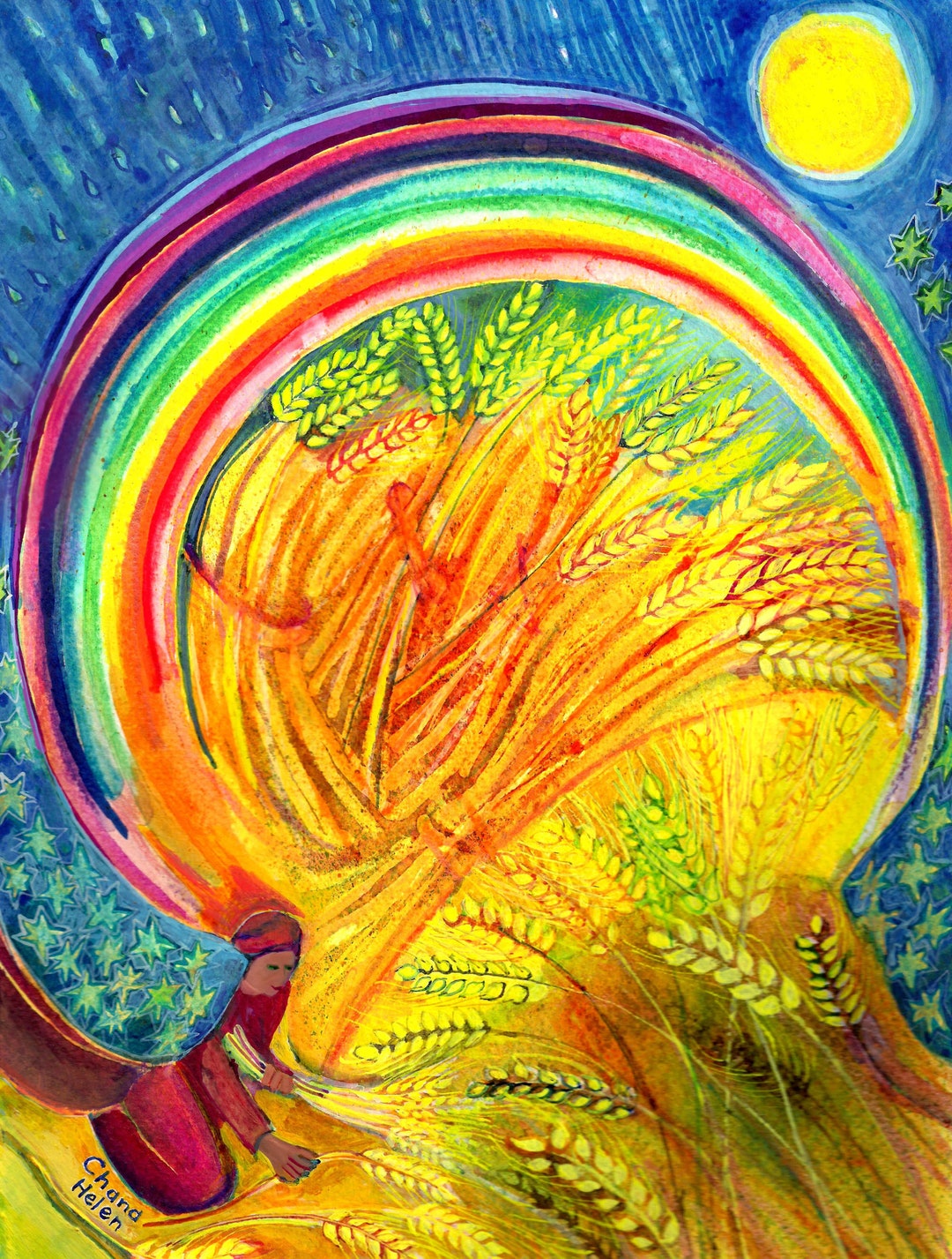 Ruth Gleaning, 2016 Print/jewish Ruth Art/shavuot Ruth Painting - Etsy