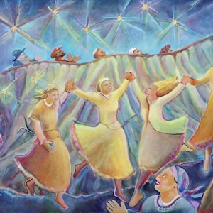 Shabbat Frauen Geschenk Giclée Druck Shabbat Shalom jüdischen Sabbat Vorabend tanzenden Druck
