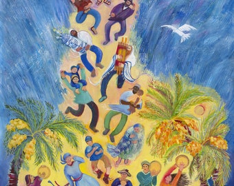 Passover Exodus Art, Song of the Sea, Jewish Canvas Print