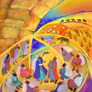 Boaz épouse Ruth print/Ruth, Naomi et Boaz art/Shavuot Ruth print/Biblical Ruth art/Judaic Art Prints