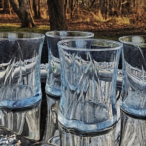 On The Rocks Concave Set of 4 Old Fashion Low Ball Tumblers Cocktail Glasses