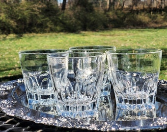 Verres à cocktail en cristal par Princess House Drinkware Old Fashioned Low Ball On The Rocks Ensemble de 4