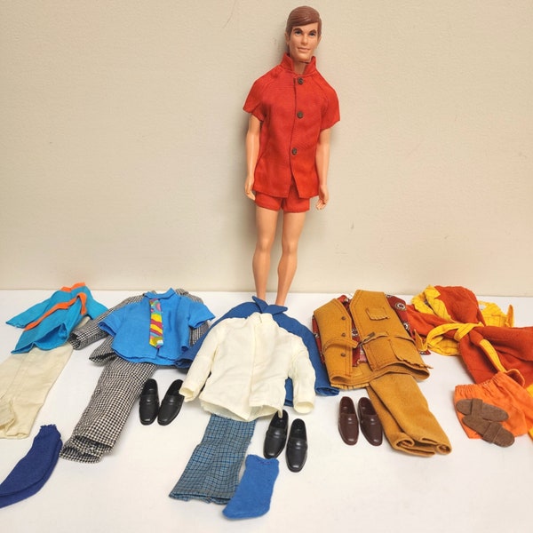 1968 Talking KEN Doll Original Outfits Large Lot Clothes Shoes Vintage