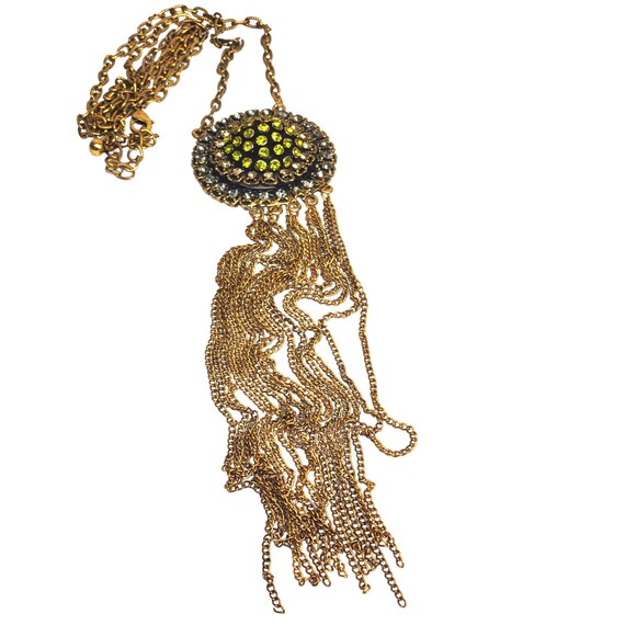 Crystal Multicolor Dimensional Domed Pendant Tass… - image 1