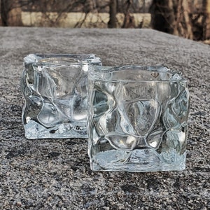 Conjunto de porta-velas votivos ou cônicos em formato de cubo de cristal KIG Indonesia