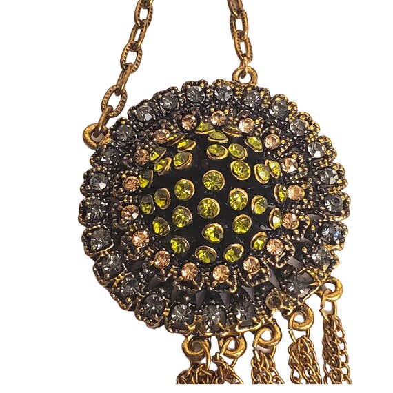 Crystal Multicolor Dimensional Domed Pendant Tass… - image 7