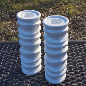 Pair White Porcelain Eiffel Tower Accent Candle Holders