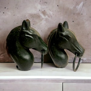 Vintage Cast Iron Horse Head, Hitching Post, Equestrian Post Topper, Fence Post Topper, DIY project