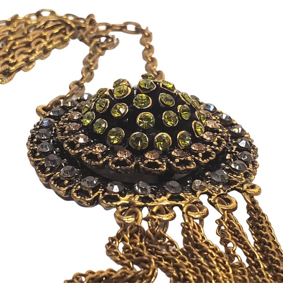 Crystal Multicolor Dimensional Domed Pendant Tass… - image 2