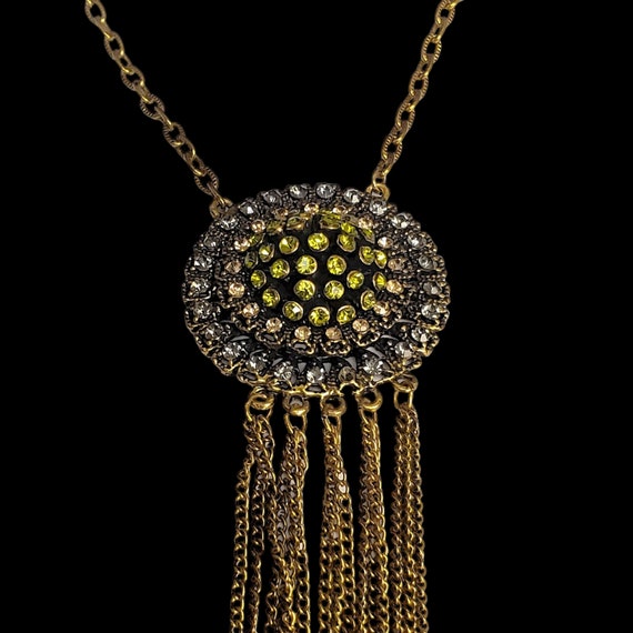 Crystal Multicolor Dimensional Domed Pendant Tass… - image 8