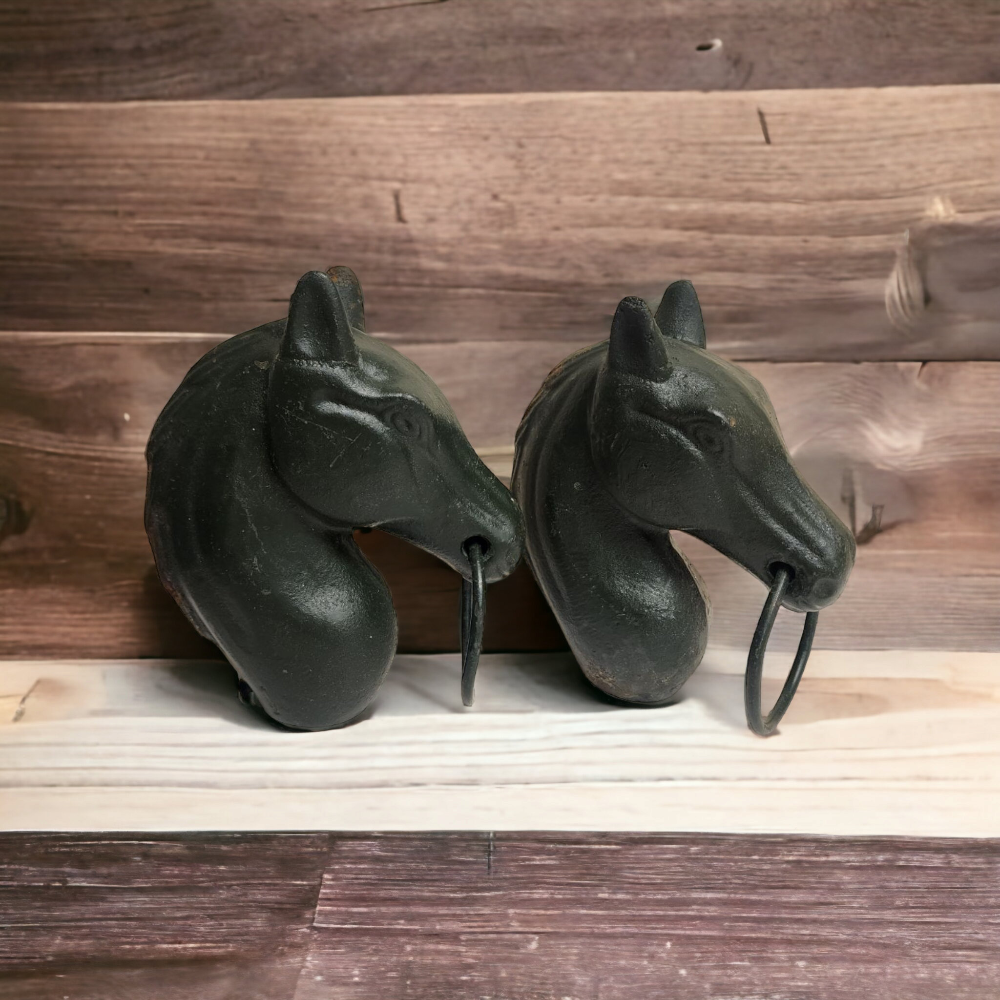 Vintage Cast Iron Horse Head, Hitching Post, Equestrian Post Topper